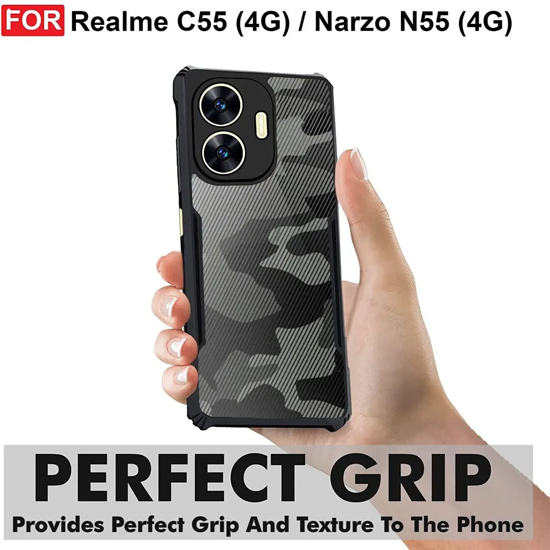 Micvir Back Cover for Realme C55, Realme Narzo N55 (Transparent, Black, Camera Bump Protector, Pack of: 1) — image 2 of 5