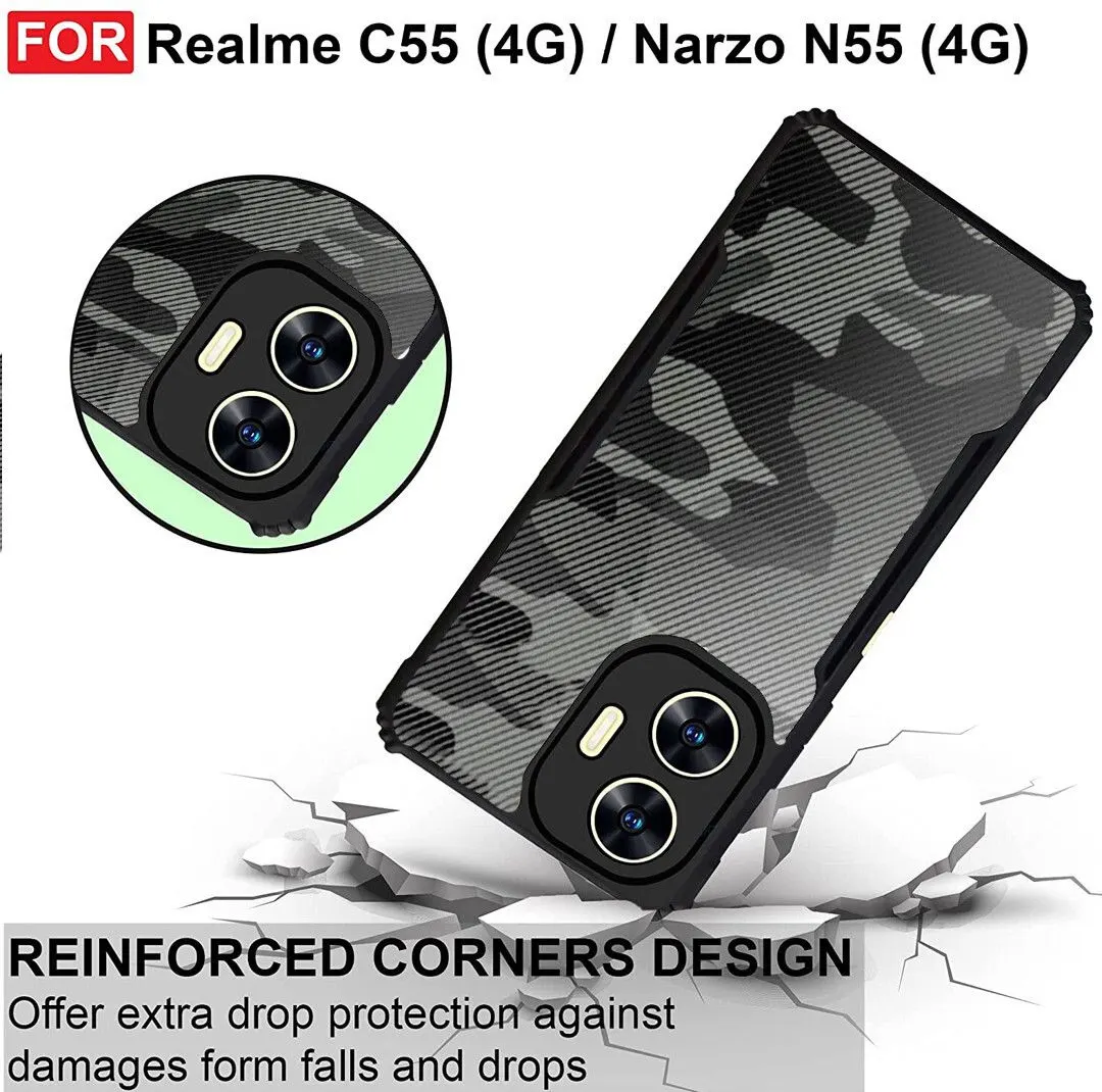 Micvir Back Cover for Realme C55, Realme Narzo N55 (Transparent, Black, Camera Bump Protector, Pack of: 1) — image 3 of 5
