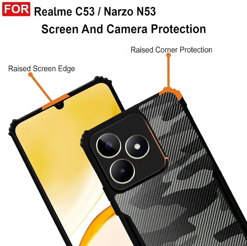 Micvir Back Cover for Realme Narzo N53 (Black, Pack of: 1) — image 4 of 5