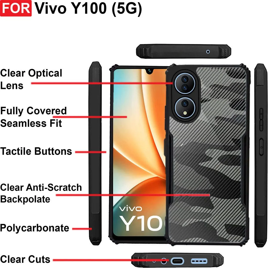 Micvir Back Cover for Vivo Y100 5G (Transparent, Black, Camera Bump Protector, Pack of: 1) — image 4 of 5