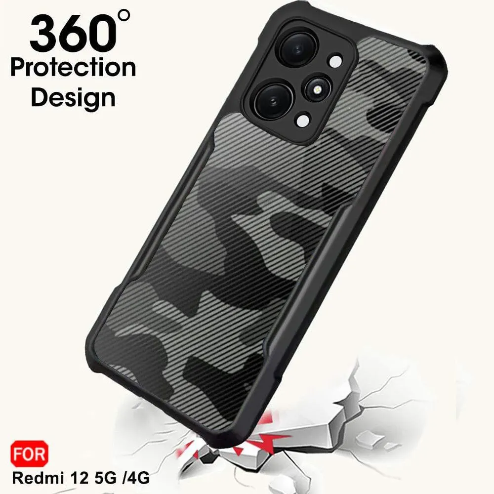 Micvir Back Cover for Redmi 12 5G (Transparent, Black, Plastic, Silicon, Pack of: 1) — image 2 of 5