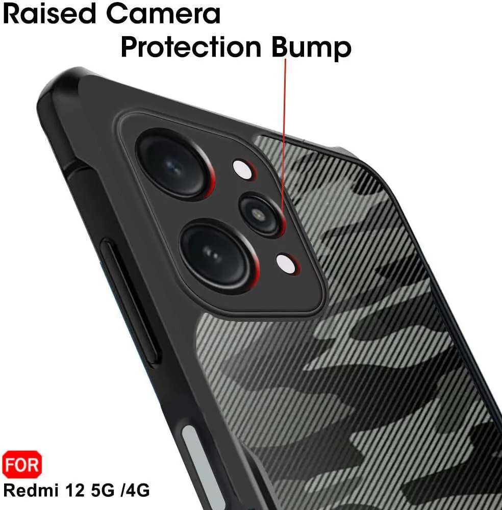 Micvir Back Cover for Redmi 12 5G (Transparent, Black, Plastic, Silicon, Pack of: 1) — image 4 of 5
