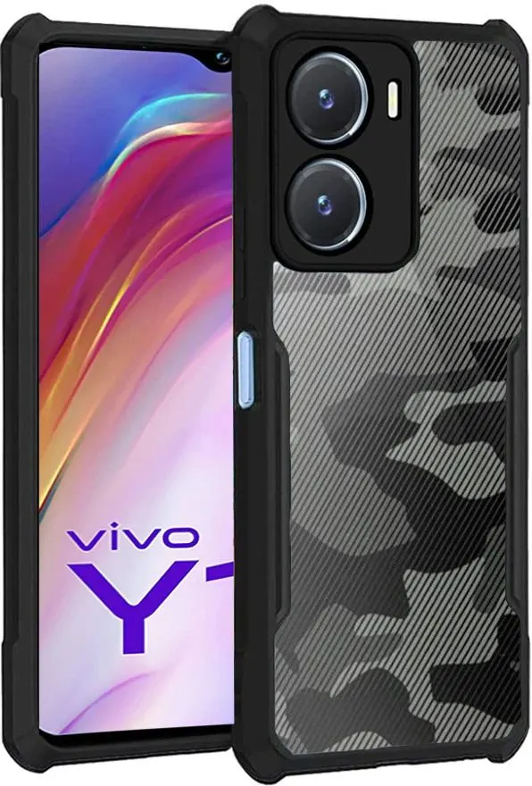 Micvir Back Cover for vivo Y16 (Black, Plastic, Silicon, Pack of: 1)