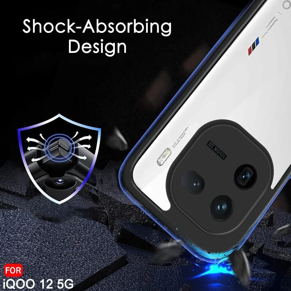 Micvir Back Cover for iQOO 12 5G (Transparent, Black, Shock Proof, Plastic, Silicon, Pack of: 1) — image 4 of 5