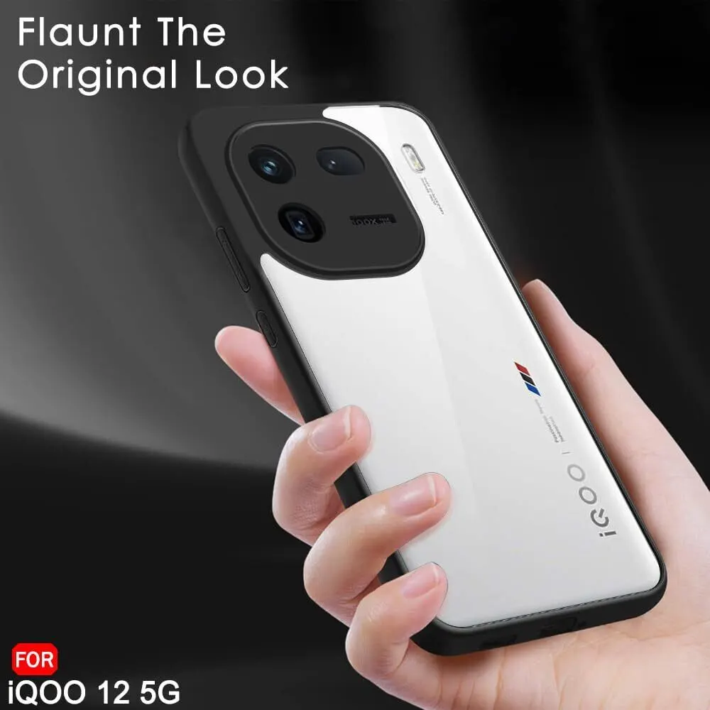 Micvir Back Cover for iQOO 12 5G (Transparent, Black, Shock Proof, Plastic, Silicon, Pack of: 1) — image 5 of 5