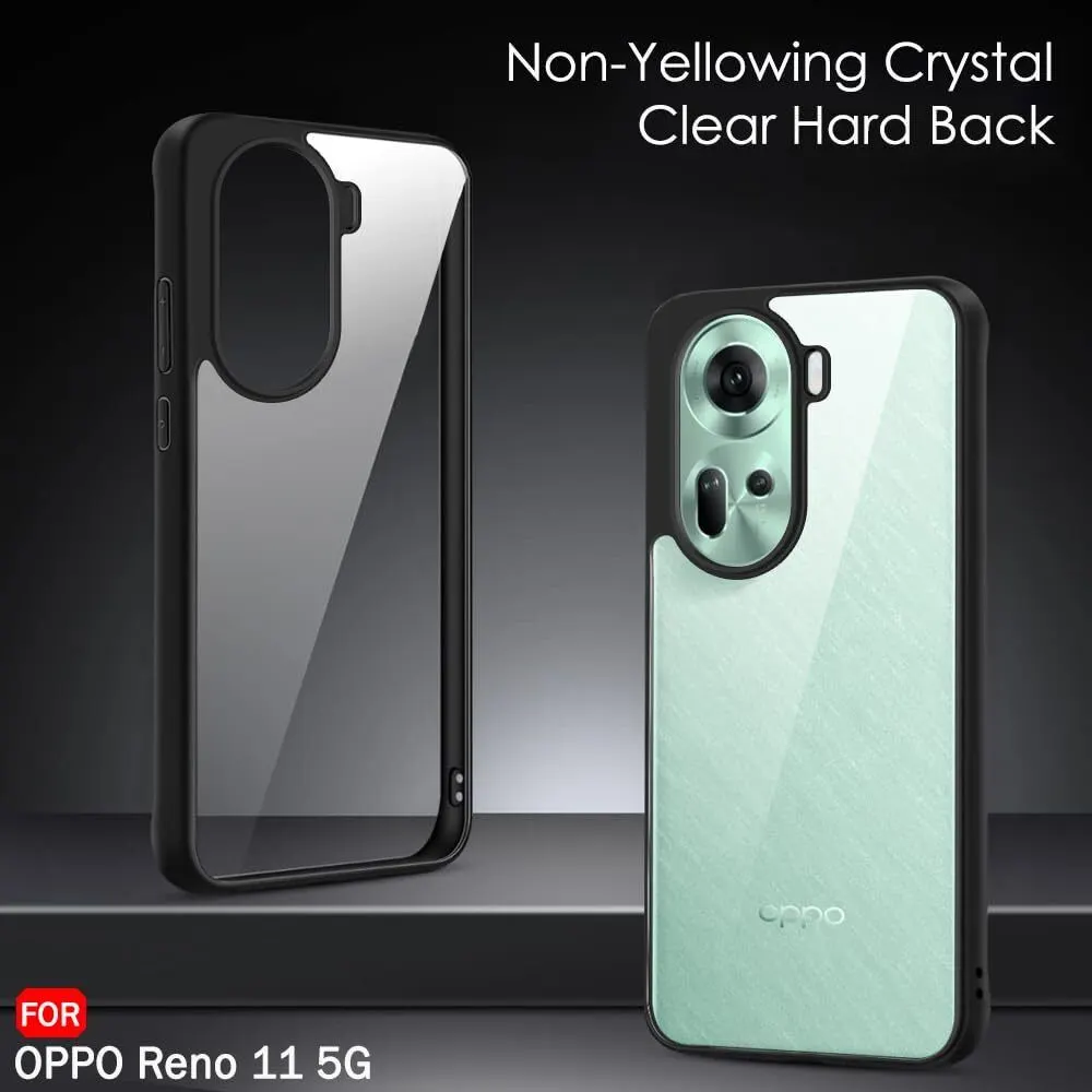 Micvir Back Cover for Oppo Reno 11 5G (Transparent, Black, Shock Proof, Plastic, Silicon, Pack of: 1) — image 2 of 5