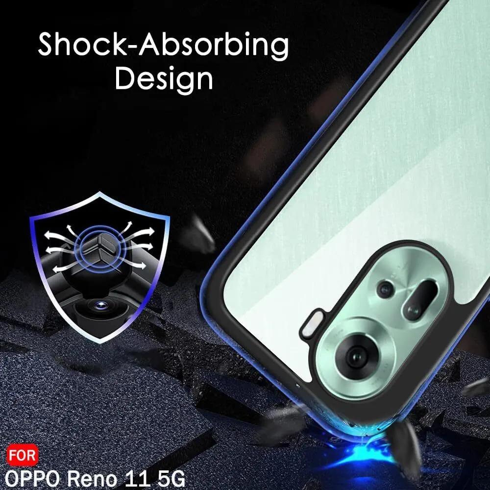 Micvir Back Cover for Oppo Reno 11 5G (Transparent, Black, Shock Proof, Plastic, Silicon, Pack of: 1) — image 4 of 5