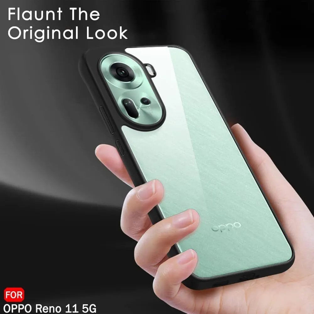Micvir Back Cover for Oppo Reno 11 5G (Transparent, Black, Shock Proof, Plastic, Silicon, Pack of: 1) — image 5 of 5