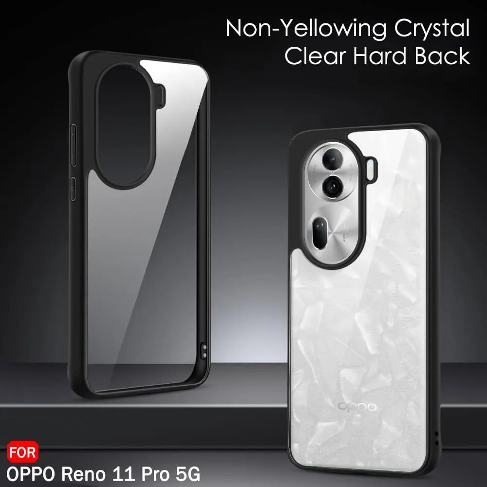 Micvir Back Cover for Oppo Reno 11 Pro 5G (Transparent, Black, Shock Proof, Plastic, Silicon, Pack of: 1) — image 2 of 5