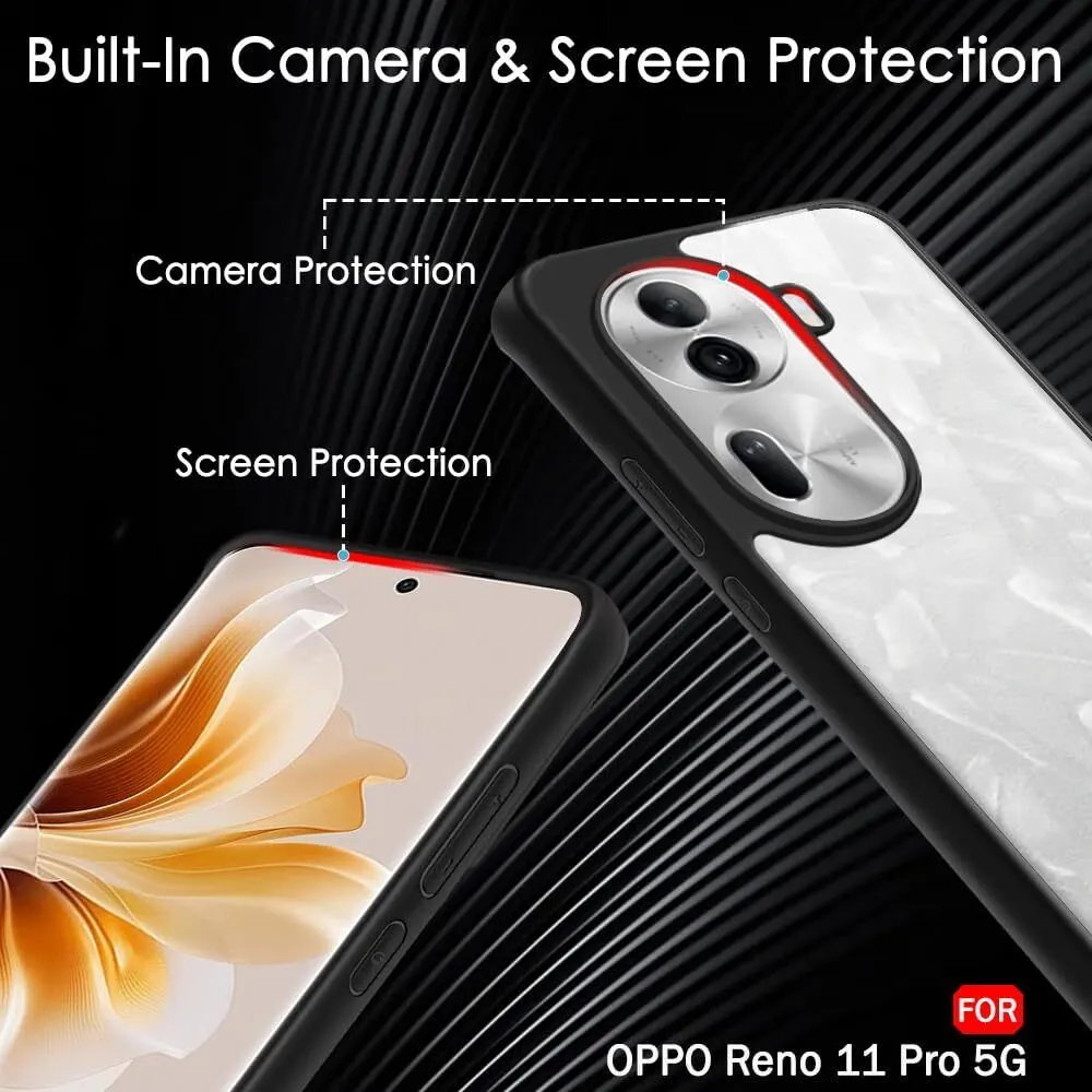Micvir Back Cover for Oppo Reno 11 Pro 5G (Transparent, Black, Shock Proof, Plastic, Silicon, Pack of: 1) — image 3 of 5