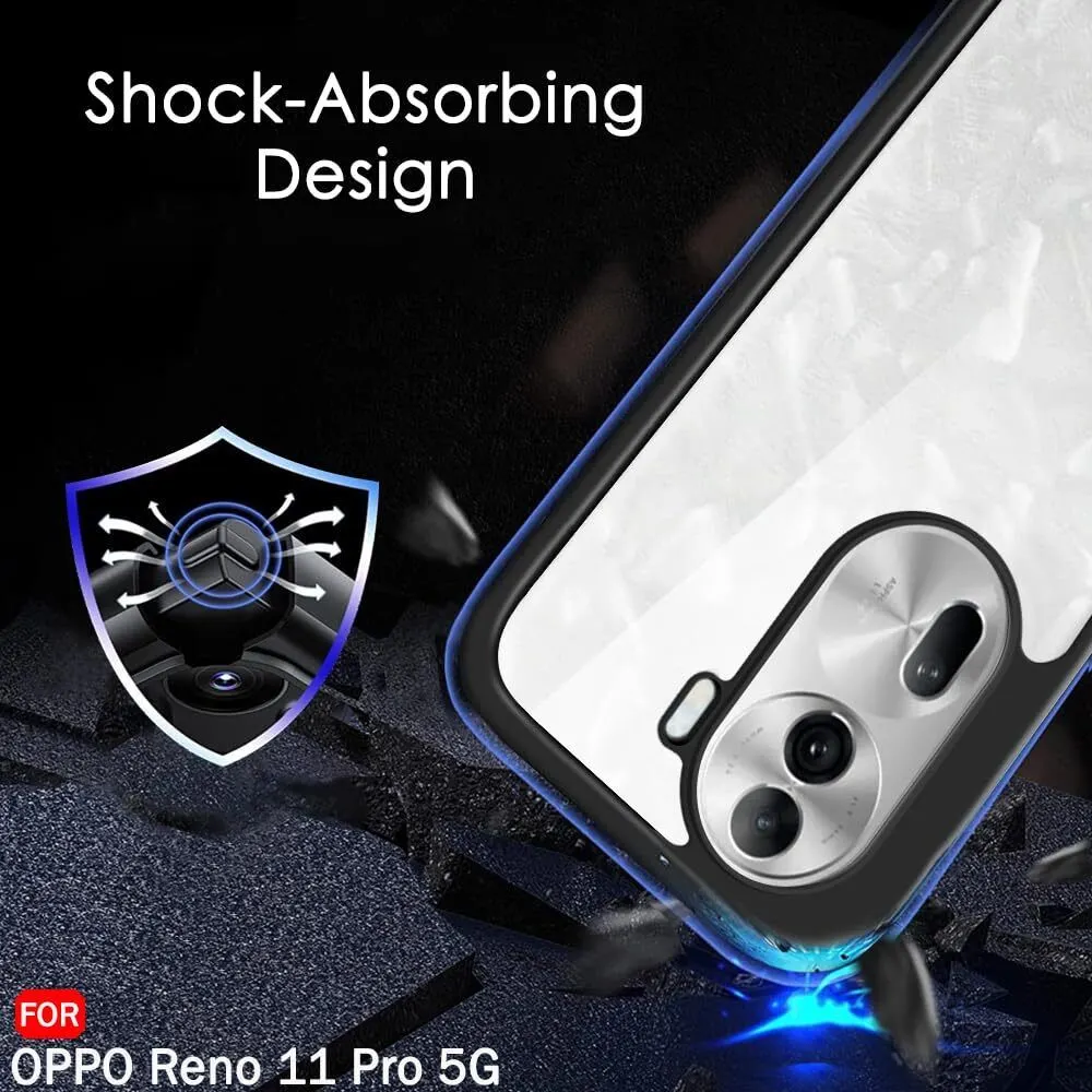 Micvir Back Cover for Oppo Reno 11 Pro 5G (Transparent, Black, Shock Proof, Plastic, Silicon, Pack of: 1) — image 4 of 5