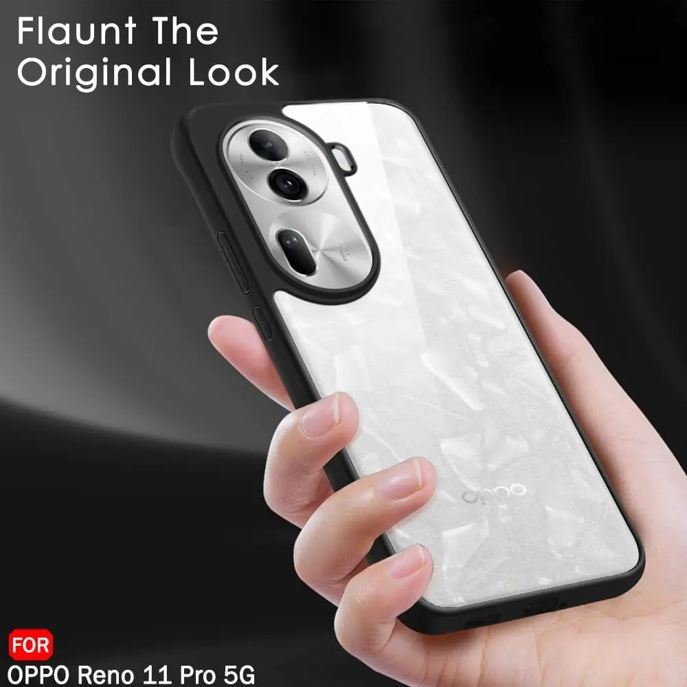 Micvir Back Cover for Oppo Reno 11 Pro 5G (Transparent, Black, Shock Proof, Plastic, Silicon, Pack of: 1) — image 5 of 5