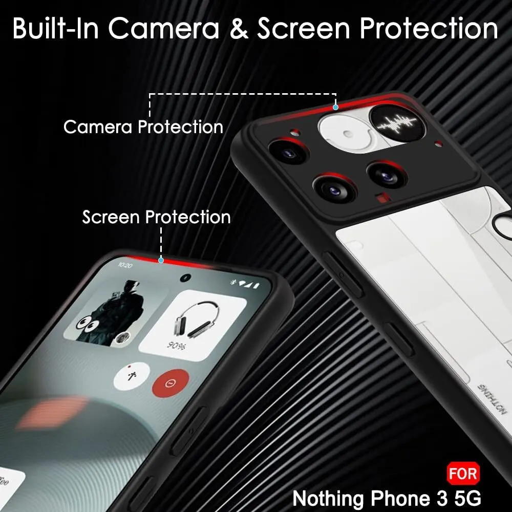 Micvir Back Cover for Nothing Phone 3 5G (Transparent, Black, Shock Proof, Plastic, Silicon, Pack of: 1) — image 4 of 5