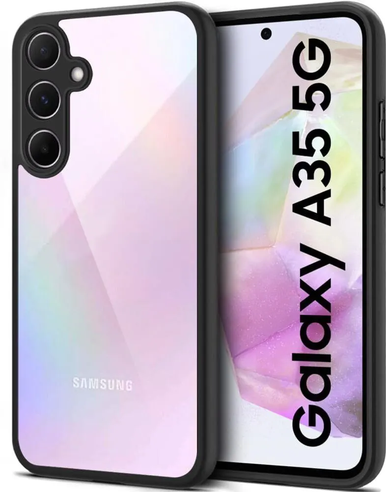 Micvir Back Cover for SAMSUNG Galaxy A35 5G (Transparent, Black, Shock Proof, Plastic, Silicon, Pack of: 1)