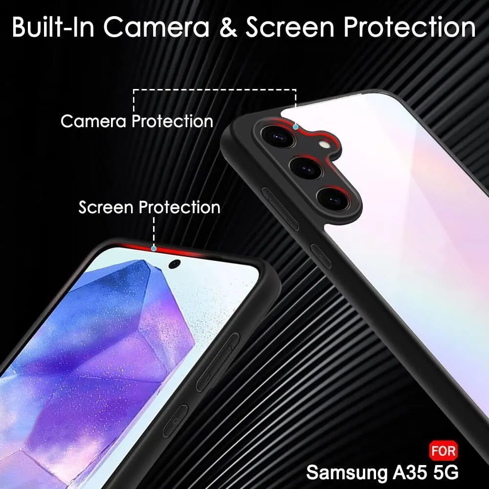 Micvir Back Cover for SAMSUNG Galaxy A35 5G (Transparent, Black, Shock Proof, Plastic, Silicon, Pack of: 1) — image 3 of 5