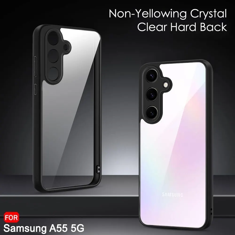 Micvir Back Cover for Samsung Galaxy A55 5G (Transparent, Black, Shock Proof, Plastic, Silicon, Pack of: 1) — image 2 of 5