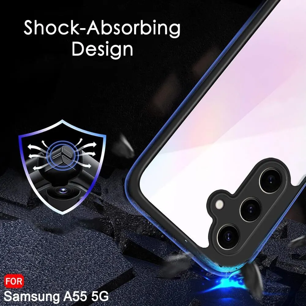 Micvir Back Cover for Samsung Galaxy A55 5G (Transparent, Black, Shock Proof, Plastic, Silicon, Pack of: 1) — image 4 of 5