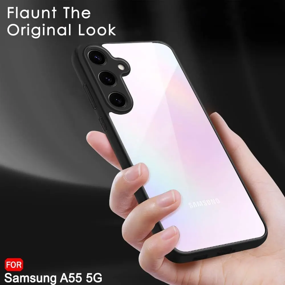 Micvir Back Cover for Samsung Galaxy A55 5G (Transparent, Black, Shock Proof, Plastic, Silicon, Pack of: 1) — image 5 of 5