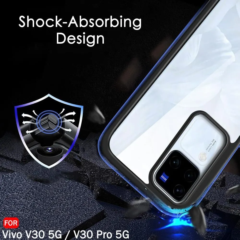 Micvir Back Cover for Vivo V30 5G (Transparent, Black, Shock Proof, Plastic, Silicon, Pack of: 1) — image 4 of 5