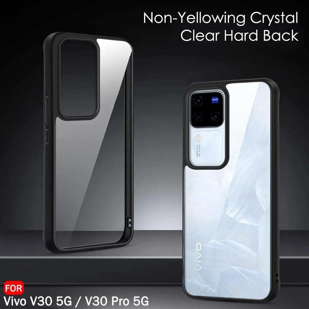 Micvir Back Cover for Vivo V30 Pro 5G (Transparent, Black, Shock Proof, Plastic, Silicon, Pack of: 1) — image 2 of 5