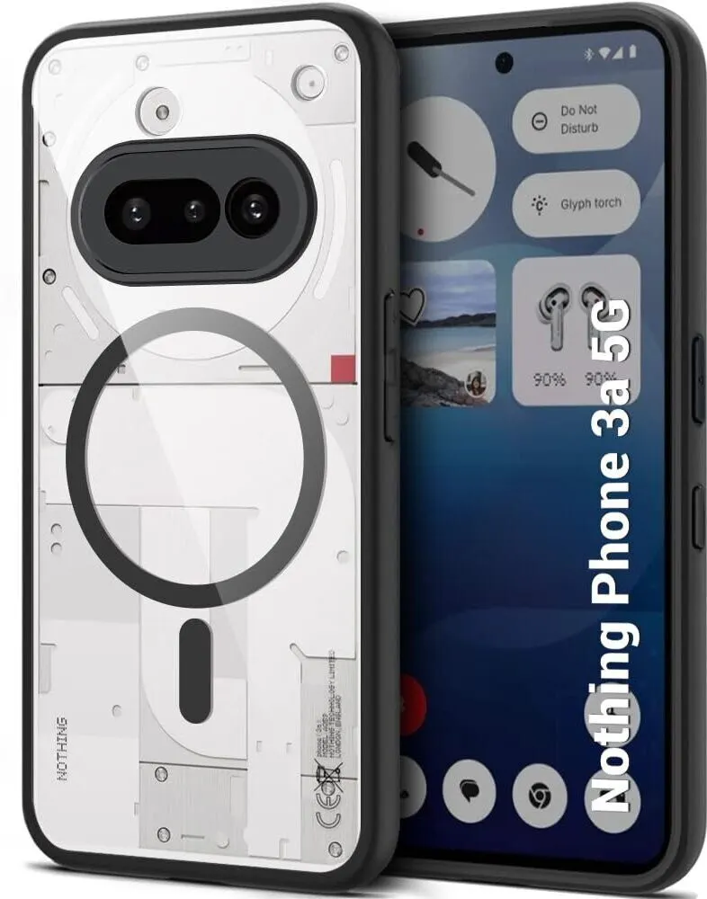 Micvir Back Cover for Nothing Phone (3a) (Transparent, Black, Shock Proof, Pack of: 1)