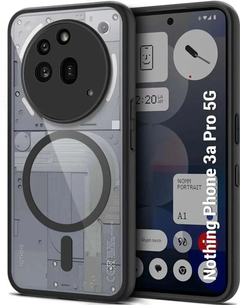 Micvir Back Cover for Nothing Phone (3a) Pro (Transparent, Black, Shock Proof, Pack of: 1)