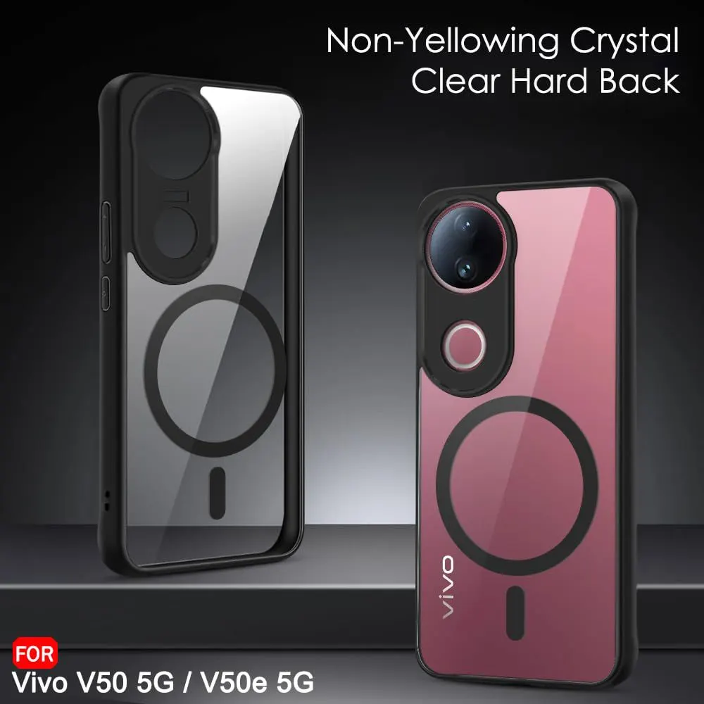Micvir Back Cover for Vivo V50e 5G (Transparent, Black, Shock Proof, Plastic, Silicon, Pack of: 1) — image 2 of 5