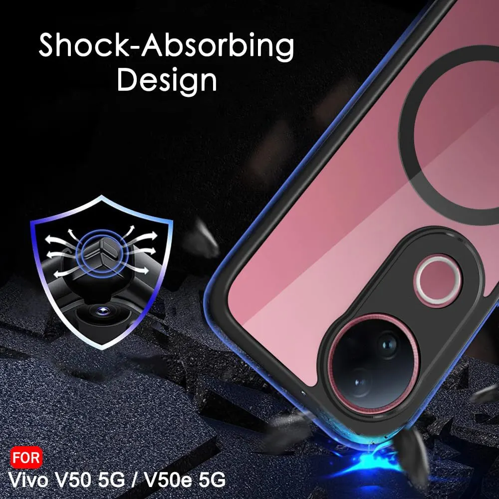 Micvir Back Cover for Vivo V50e 5G (Transparent, Black, Shock Proof, Plastic, Silicon, Pack of: 1) — image 4 of 5