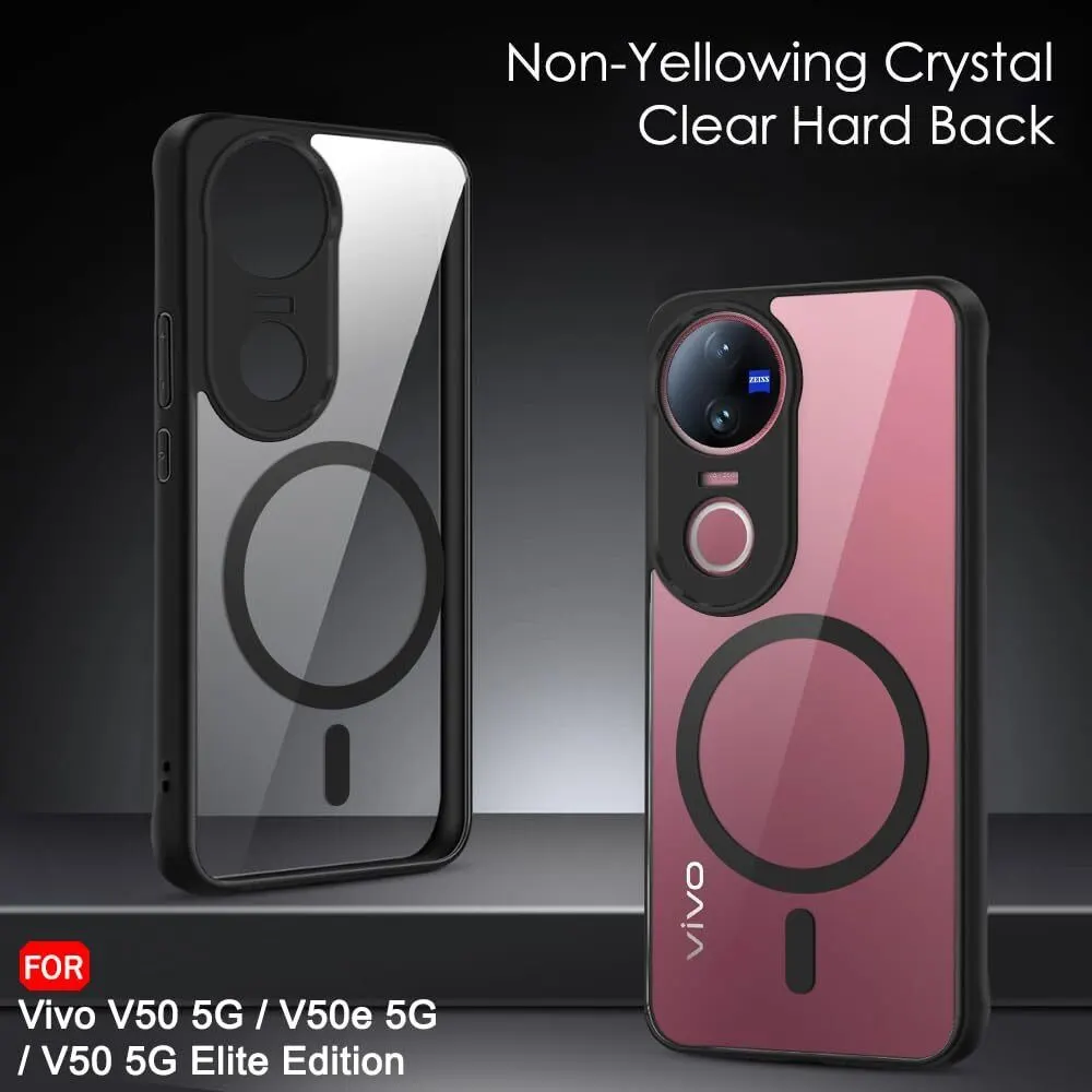 Micvir Back Cover for vivo V50 5G Elite Edition (Transparent, Black, Shock Proof, Plastic, Silicon, Pack of: 1) — image 2 of 5