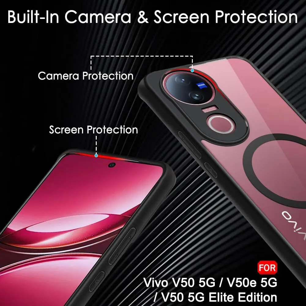 Micvir Back Cover for vivo V50 5G Elite Edition (Transparent, Black, Shock Proof, Plastic, Silicon, Pack of: 1) — image 3 of 5