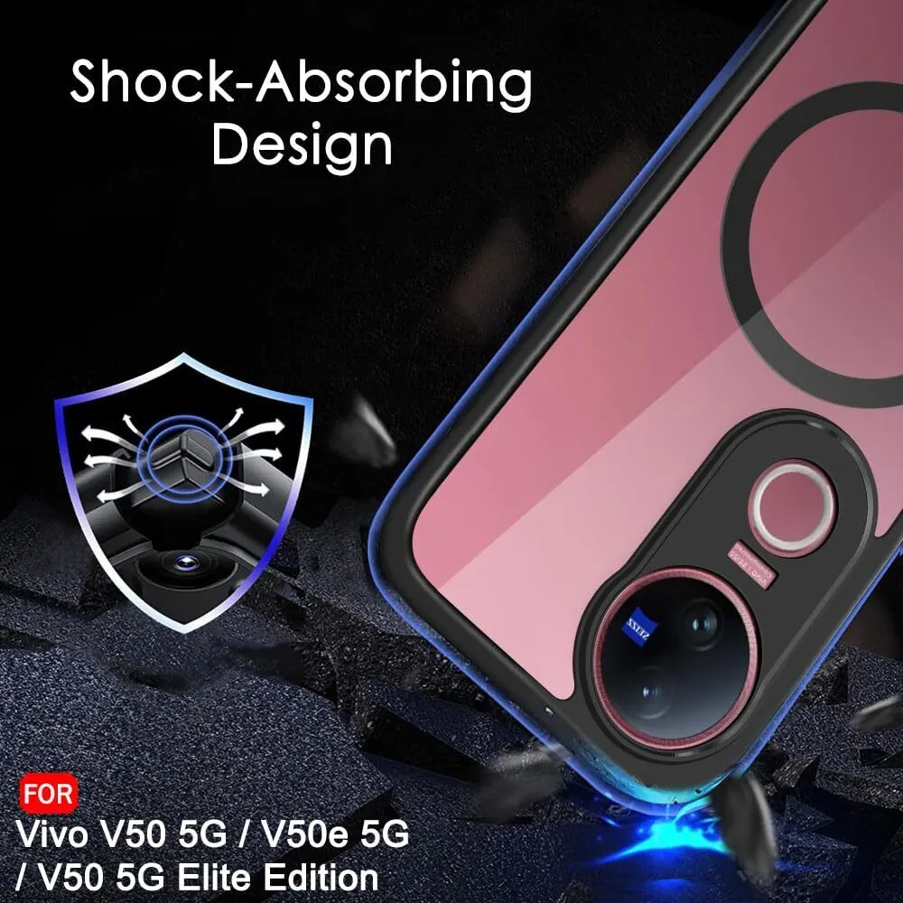 Micvir Back Cover for vivo V50 5G Elite Edition (Transparent, Black, Shock Proof, Plastic, Silicon, Pack of: 1) — image 4 of 5