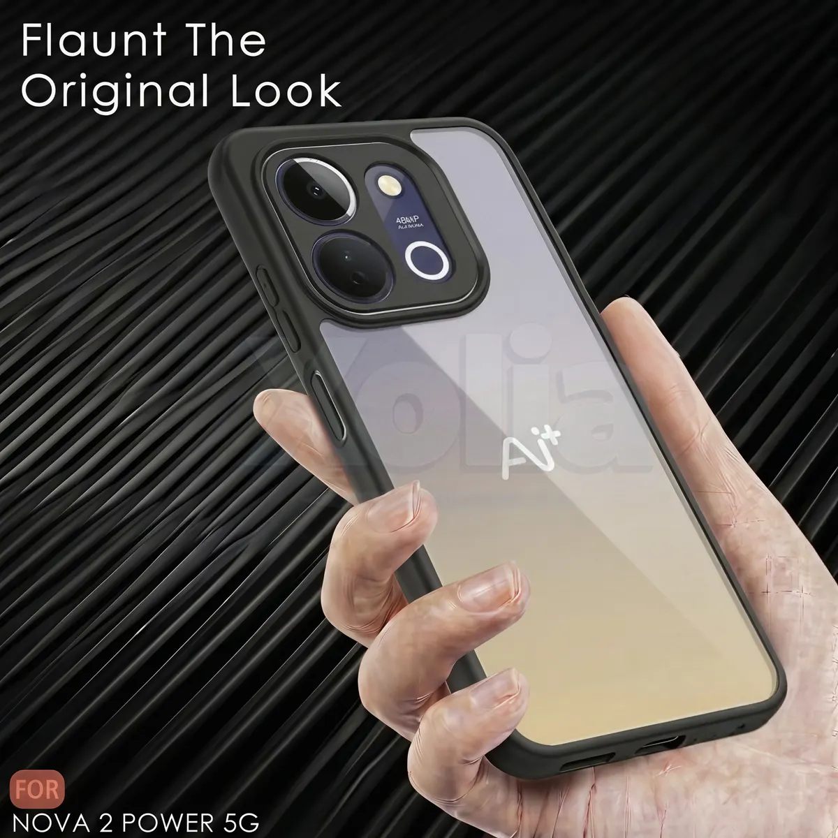 Xolia Back Cover for Ai+ Nova 2 Power 5G (Transparent, Black, Shock Proof, Plastic, Silicon, Pack of: 1) — image 4 of 4