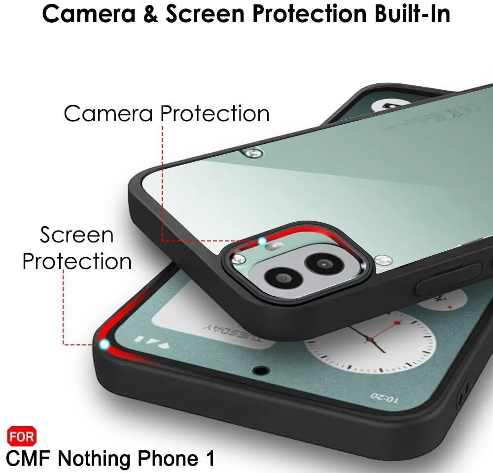 Micvir Back Cover for CMF by Nothing Phone 1 (Transparent, Black, Shock Proof, Plastic, Silicon, Pack of: 1) — image 2 of 5