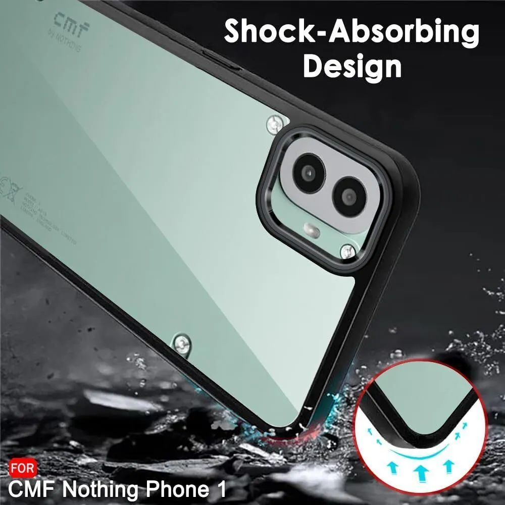 Micvir Back Cover for CMF by Nothing Phone 1 (Transparent, Black, Shock Proof, Plastic, Silicon, Pack of: 1) — image 3 of 5