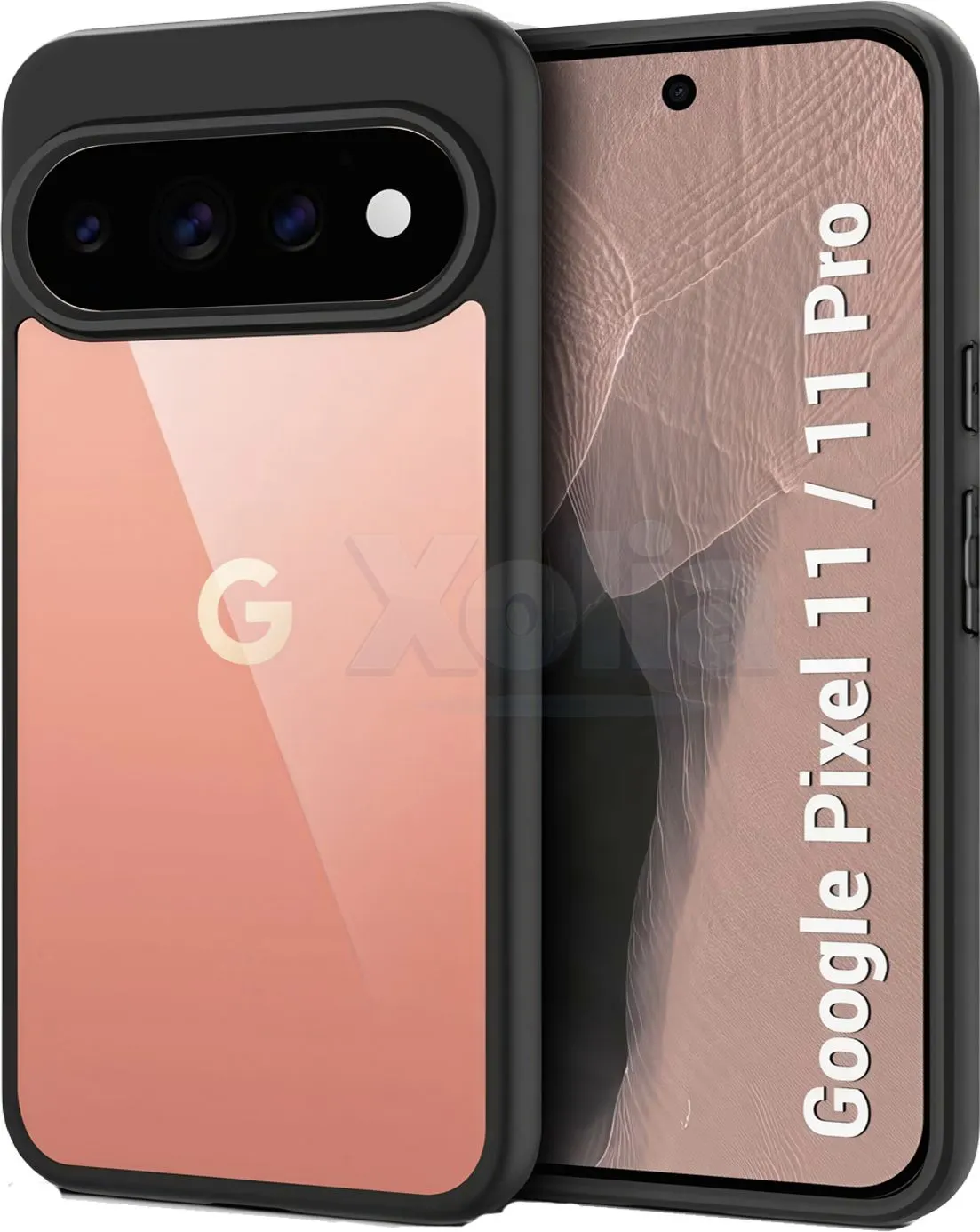 Xolia Back Cover for Google Pixel 11 (Transparent, Black, Shock Proof, Plastic, Silicon, Pack of: 1)