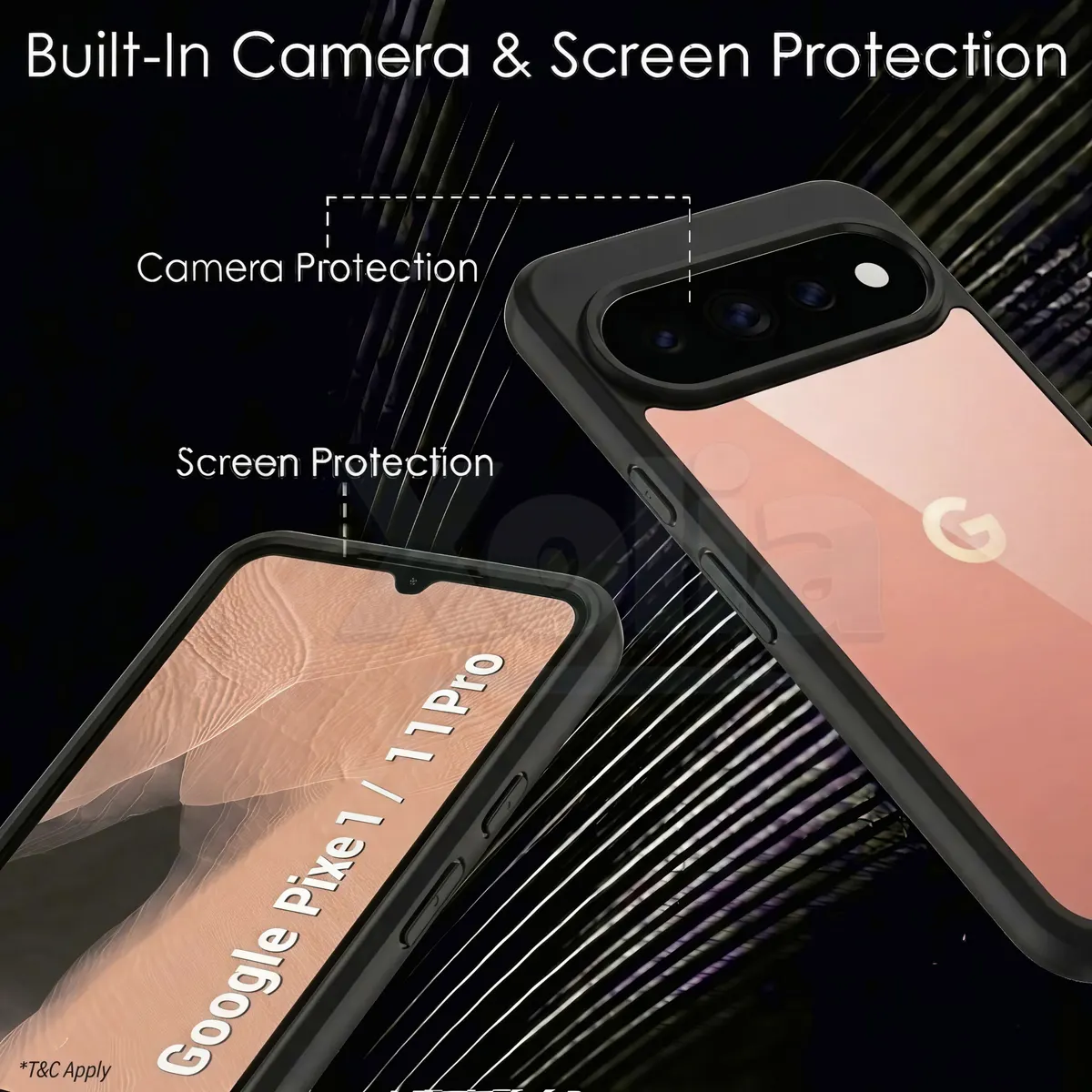 Xolia Back Cover for Google Pixel 11 (Transparent, Black, Shock Proof, Plastic, Silicon, Pack of: 1) — image 3 of 4