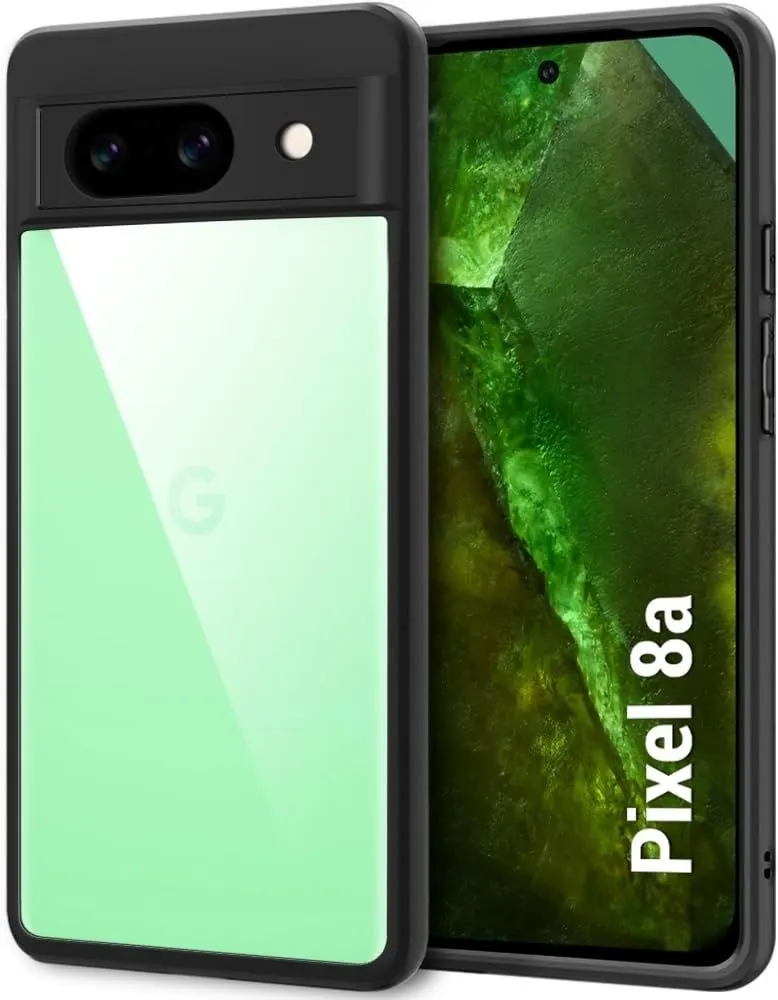 Micvir Back Cover for Google Pixel 8A (Transparent, Black, Shock Proof, Pack of: 1)