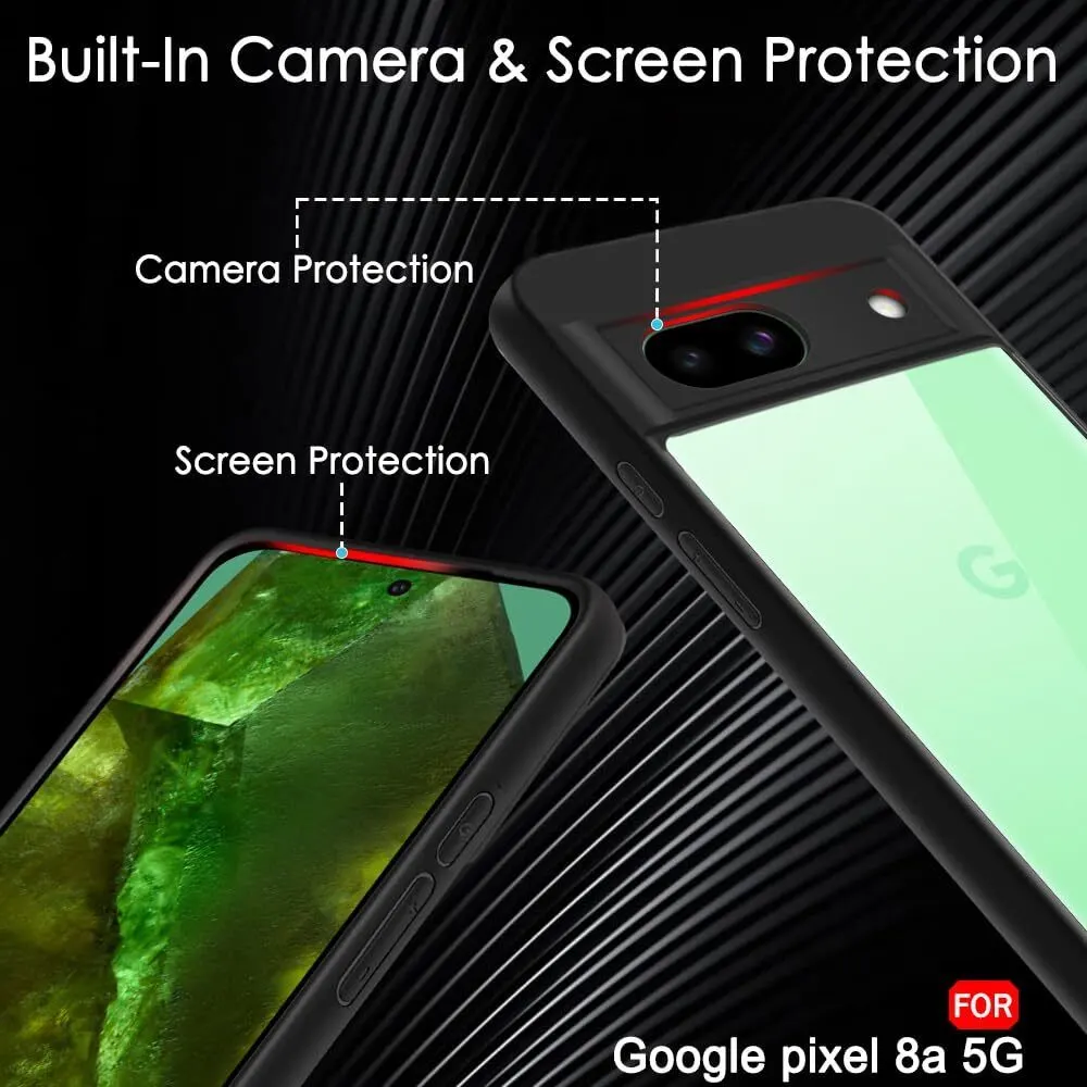 Micvir Back Cover for Google Pixel 8A (Transparent, Black, Shock Proof, Pack of: 1) — image 3 of 5