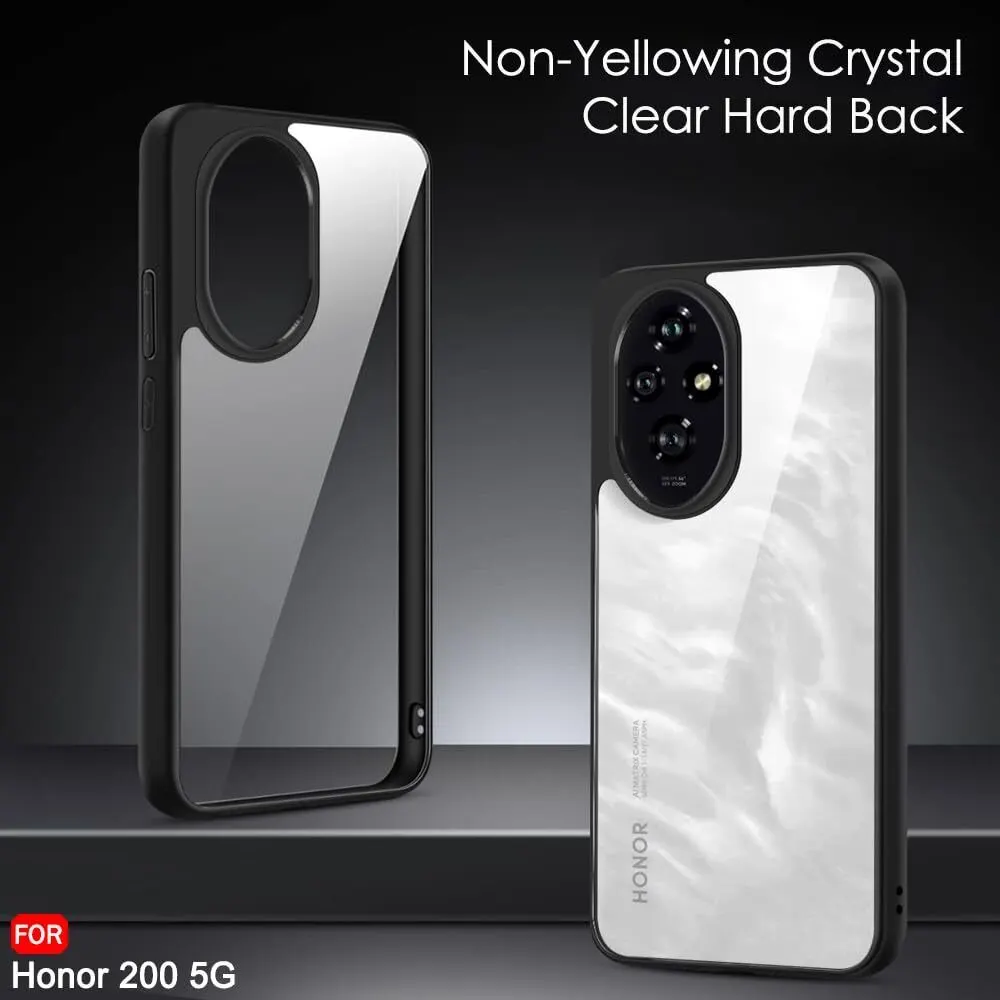 Micvir Back Cover for Honor 200 Pro (Transparent, Black, Shock Proof, Plastic, Silicon, Pack of: 1) — image 2 of 5