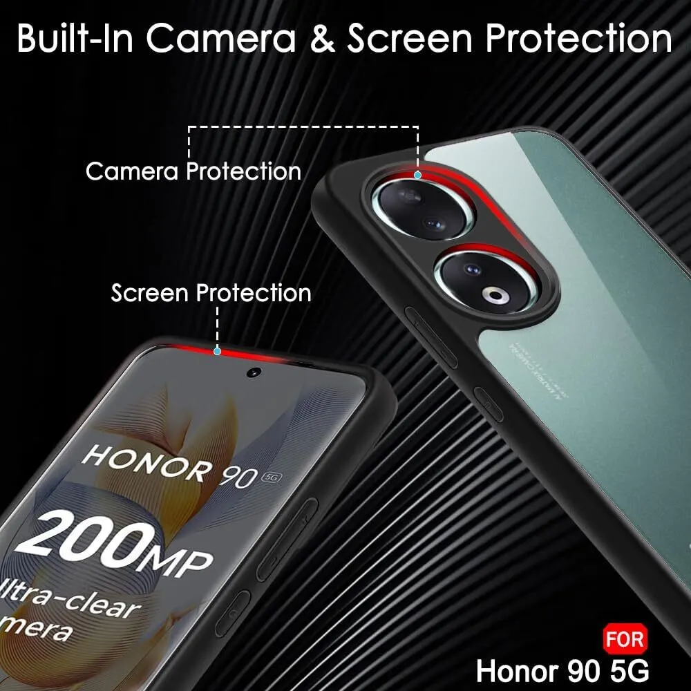 Micvir Back Cover for HONOR 90 5G (Transparent, Black, Shock Proof, Plastic, Silicon, Pack of: 1) — image 2 of 5