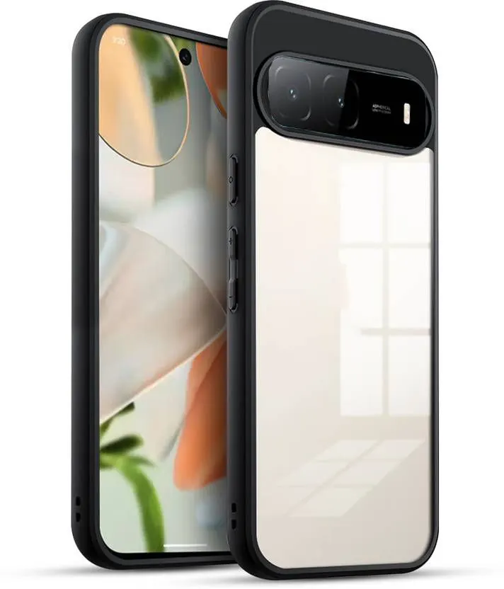 Micvir Back Cover for infinix Hot 60i 5G (Transparent, Black, Shock Proof, Plastic, Silicon, Pack of: 1)
