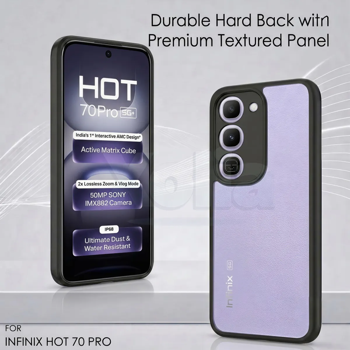Xolia Back Cover for Infinix Hot 70 Pro 5G+ (Transparent, Black, Shock Proof, Plastic, Silicon, Pack of: 1) — image 2 of 4
