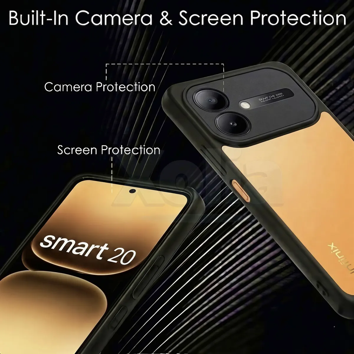 Xolia Back Cover for Infinix Smart 20 5G (Transparent, Black, Shock Proof, Plastic, Silicon, Pack of: 1) — image 3 of 4