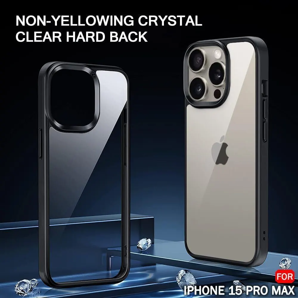 Micvir Back Cover for Apple iPhone 15 Pro Max (Transparent, Black, Shock Proof, Pack of: 1) — image 3 of 5