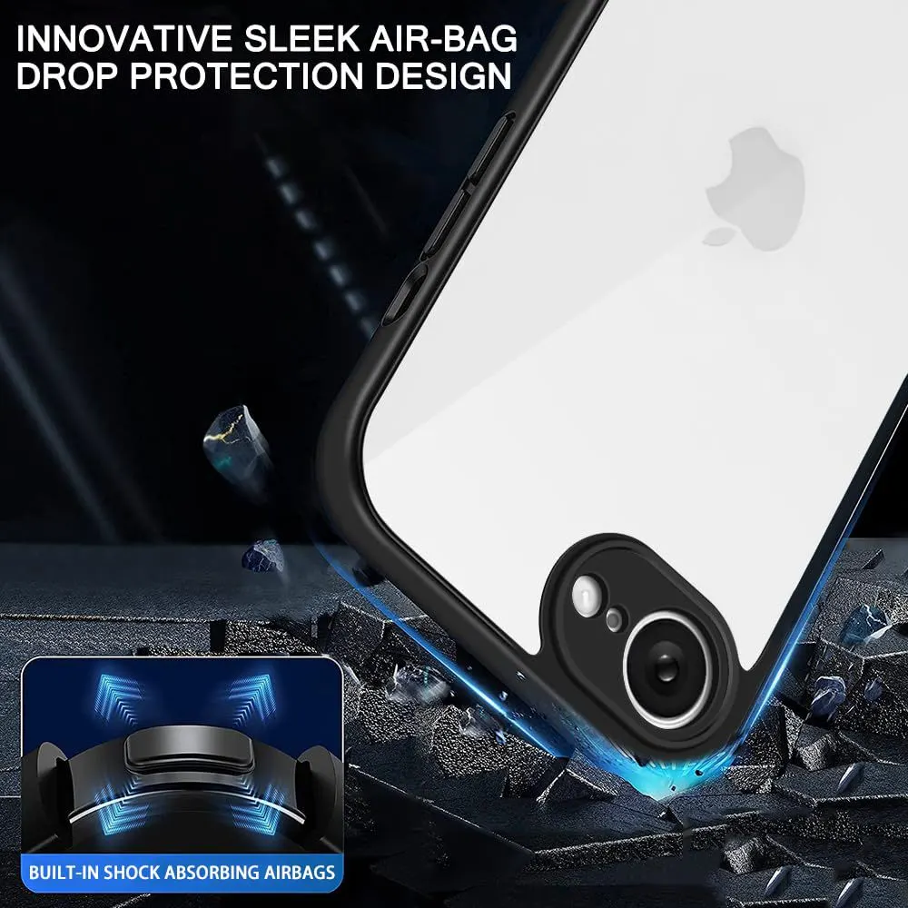Micvir Back Cover for Apple iPhone 16e (Transparent, Black, Shock Proof, Plastic, Silicon, Pack of: 1) — image 4 of 4