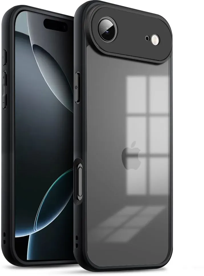 Micvir Back Cover for Apple iPhone 17 Air (Transparent, Black, Shock Proof, Plastic, Silicon, Pack of: 1)