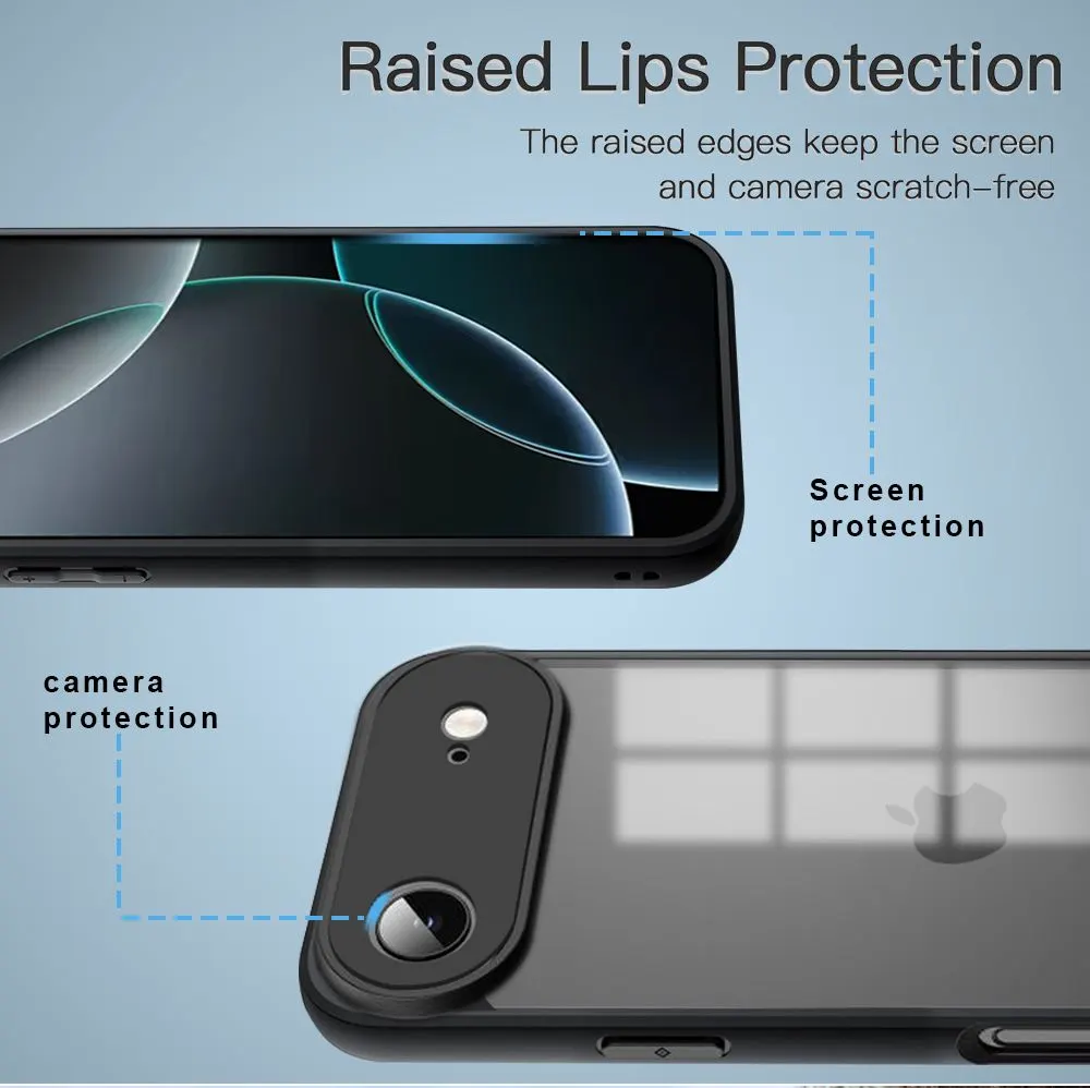 Micvir Back Cover for Apple iPhone 17 Air (Transparent, Black, Shock Proof, Plastic, Silicon, Pack of: 1) — image 4 of 5