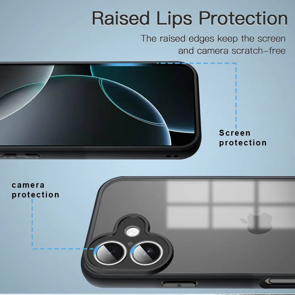 Micvir Back Cover for Apple iPhone 17 (Transparent, Black, Shock Proof, Pack of: 1) — image 4 of 5