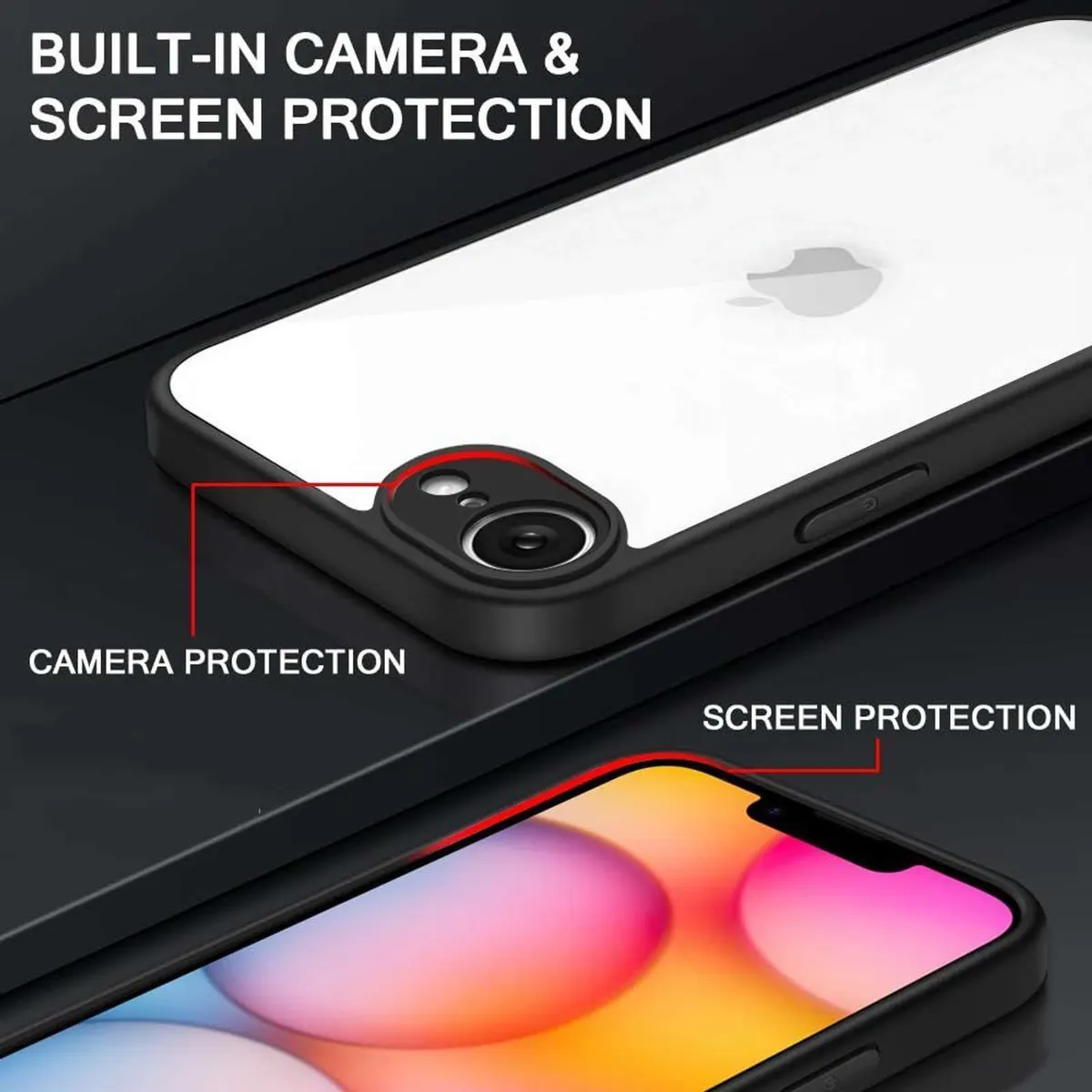 Xolia Back Cover for Apple iPhone 17e (Transparent, Black, Shock Proof, Plastic, Silicon, Pack of: 1) — image 3 of 4