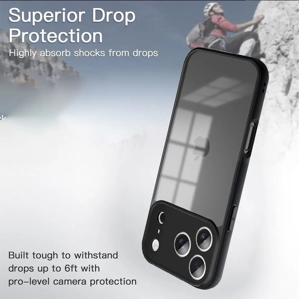 Xolia Back Cover for Apple iPhone 18 Pro (Transparent, Black, Shock Proof, Polycarbonate, Silicon, Pack of: 1) — image 4 of 5
